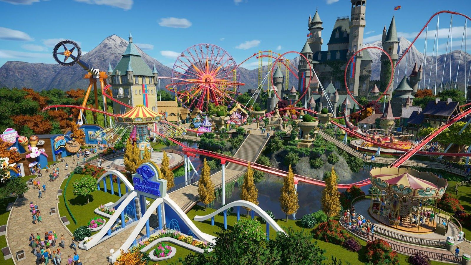 A series of rollercoasters in Planet Coaster, one of the games Stuart Fraser worked on.