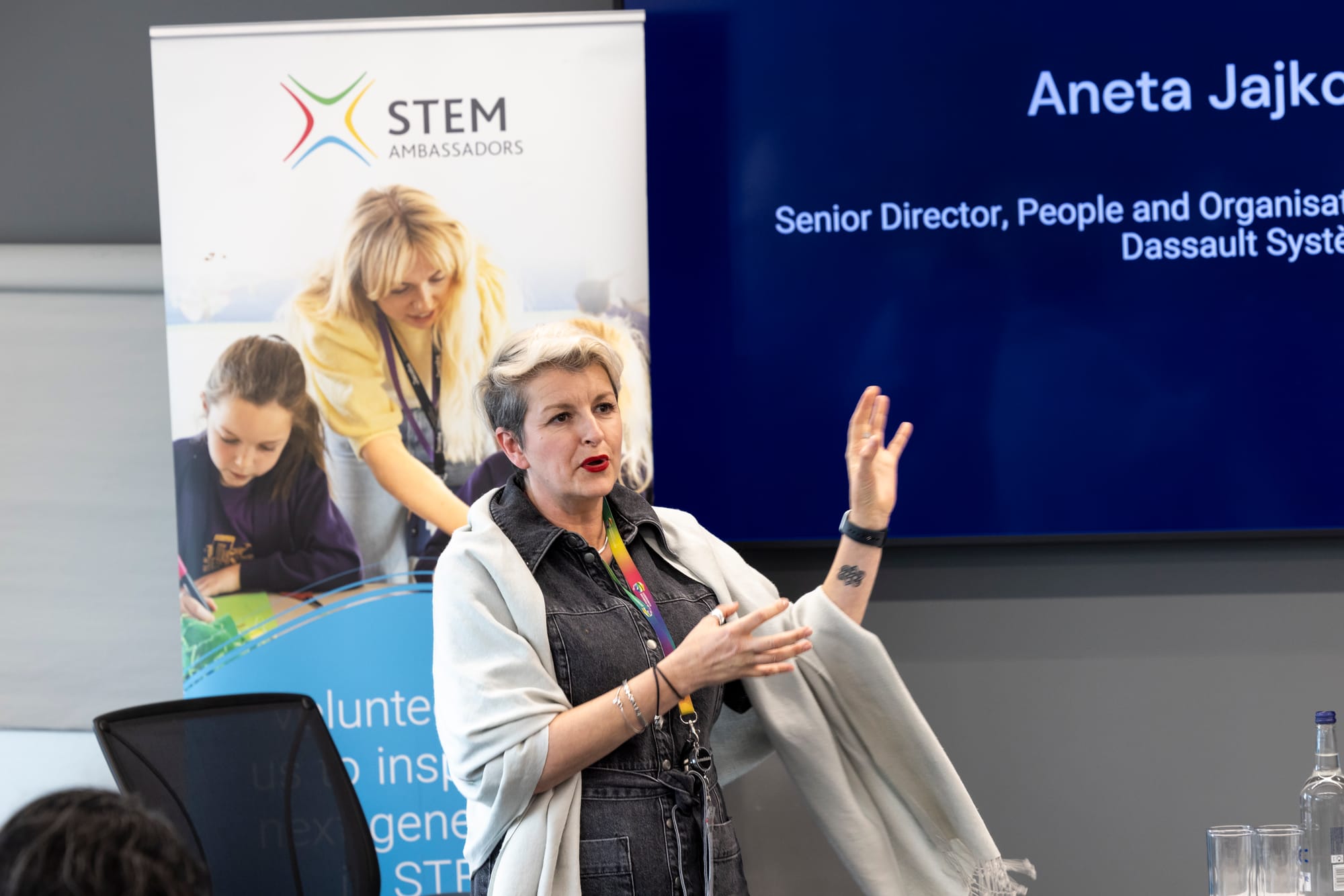 Aneta Jajkowska speaks at the Computing Ambassadors launch event.